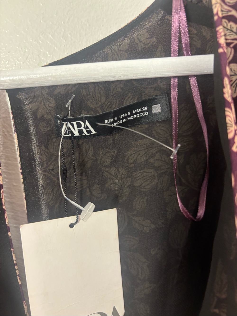 Zara Floral Wrap/Ruching Mini Dress Size Small - Picture 7 of 12